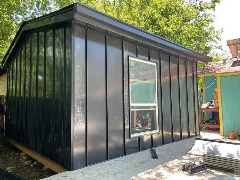 Black standing seam metal wall panels for Metal Roof Installation in Gunbarrel